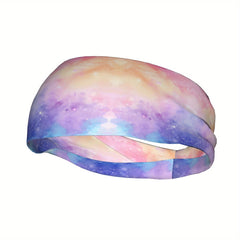 Rainbow Galaxy Print Headband for Sport & Casual Outfits