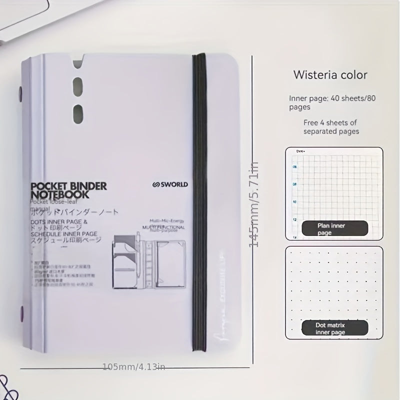 A7 Loose leaf Notebook Cover with Paper and Dividers