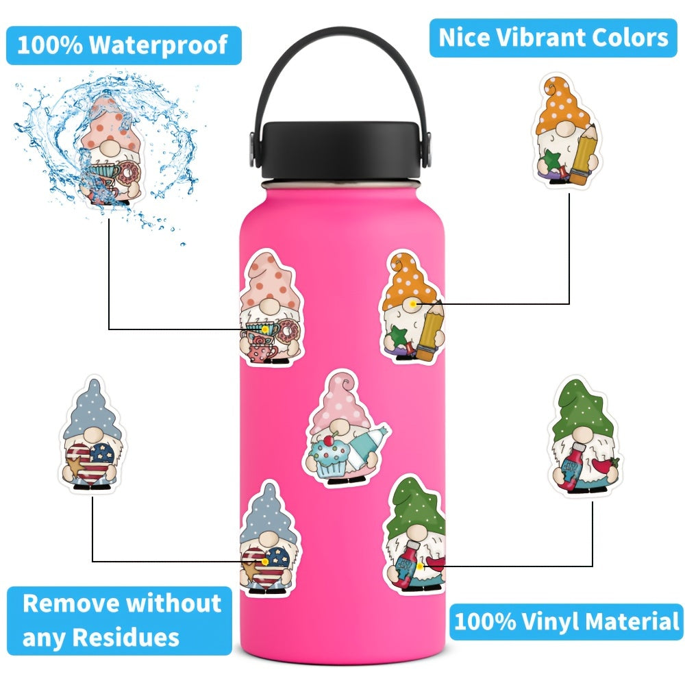 100pcs Funny Gnome Stickers for Laptop Water Bottle Skateboard Scrapbooking