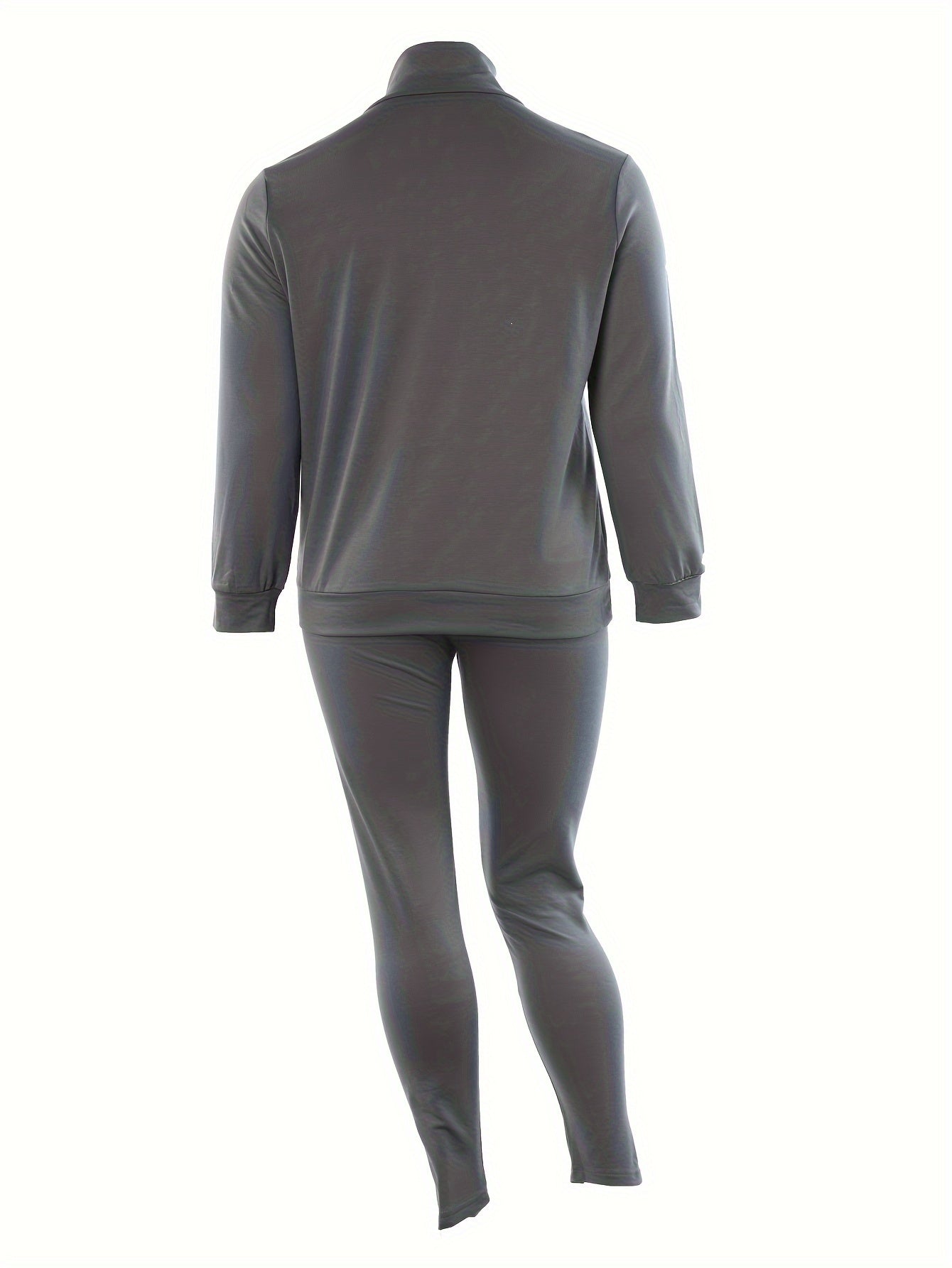  Two Piece Set: Long Sleeve Half Zipper Sweatshirt & Ripped Pants