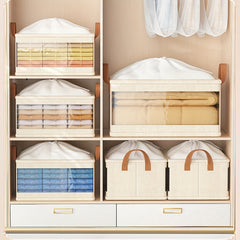 Large Capacity Clothes/Quilt Storage Box with Visual Window & Drawstring Cinch