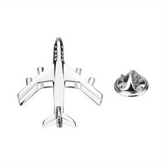 Men's Silver Airplane Brooch Retro Lapel Pin Suit Collar Corsage