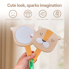 Wooden Mirror Toy with Animal Faces - Cognitive Development Gift