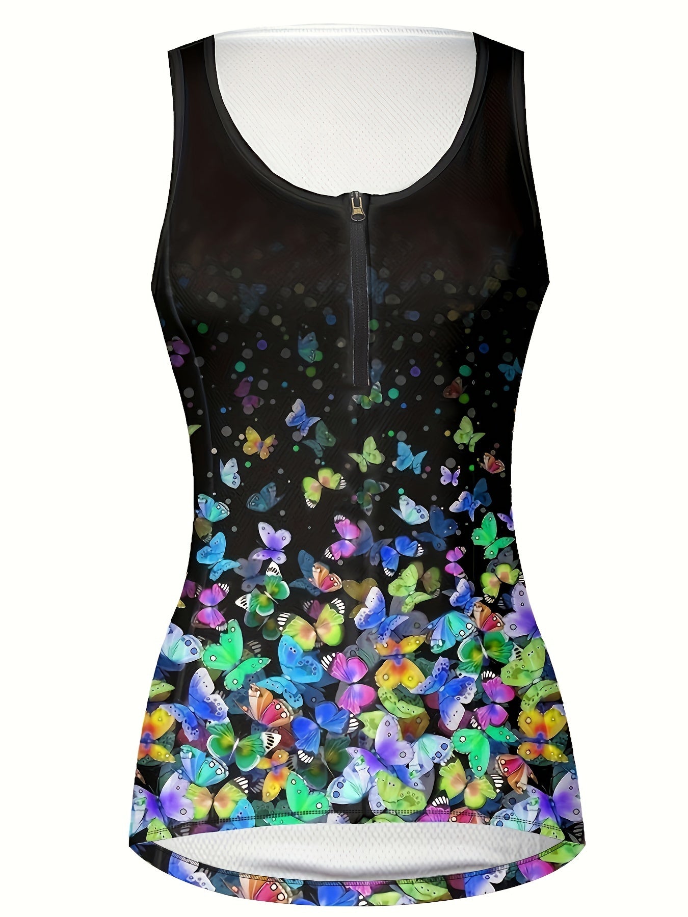  Sports Dress Women's Plus Butterfly Print Half Zip Breathable Tennis G