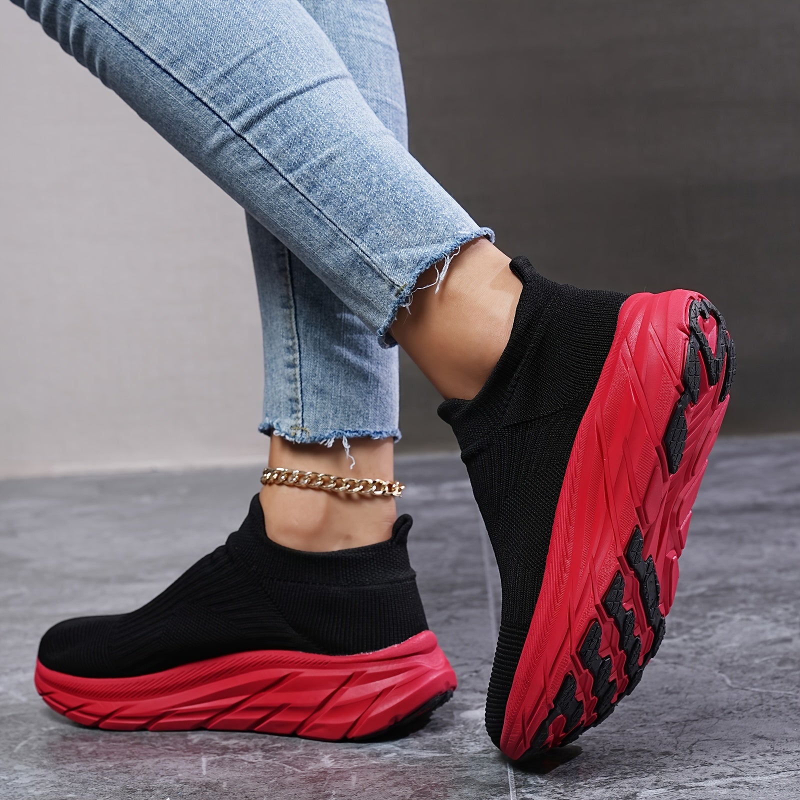 Stylish Chunky Sneakers for Women - Slip on Casual Walking Shoes