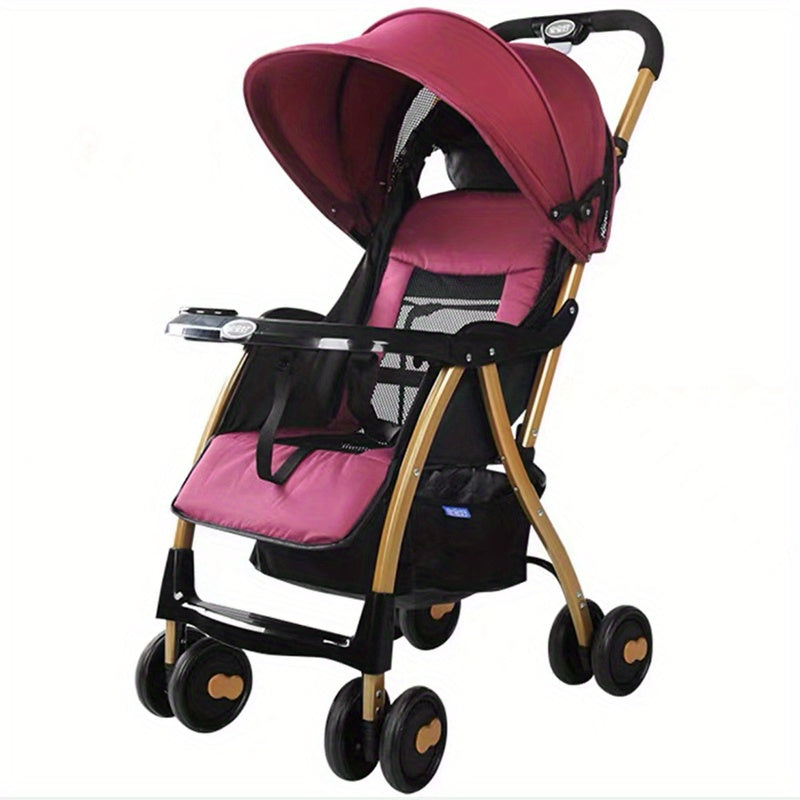 Panoramic Sunroof Awning Baby Stroller with One-handed Folding