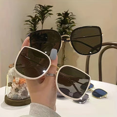 Square Sunglasses Anti Glare Metal Frame UV400