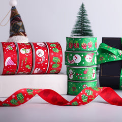Christmas Ribbon Festive Decor Tape Hand Dye Bow Gift Decor Tape 2 0 98'' Set