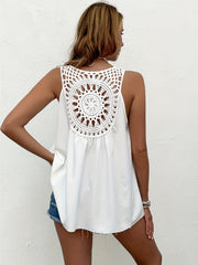 Crochet V Neck Tank Top for Women