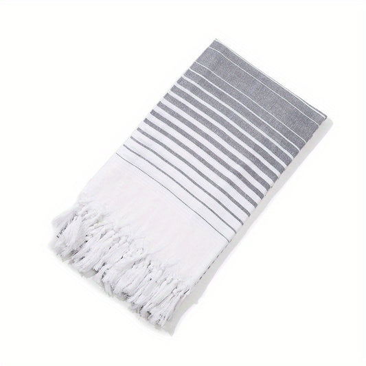 Quick Drying Stripe Beach Towel Soft Absorbent Sand Proof Outdoor Travel