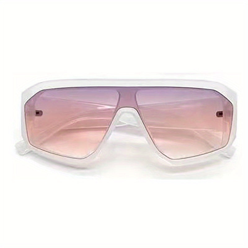 Men's Vintage One Piece Lens Stainless Steel Sunglasses