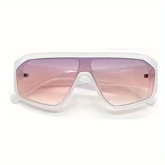 Men's Vintage One Piece Lens Stainless Steel Sunglasses
