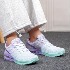 Ombre Lace Up Running Shoes Air Cushion Breathable Sneakers