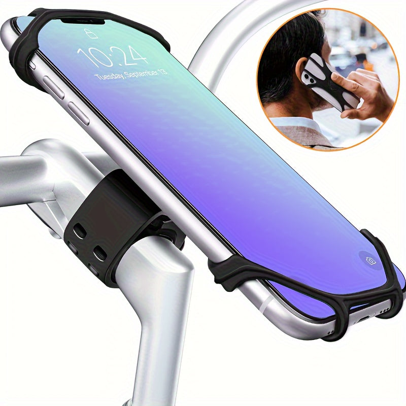 Stroller Cell Phone Holder 360 Rotation Silicone Handlebar Case