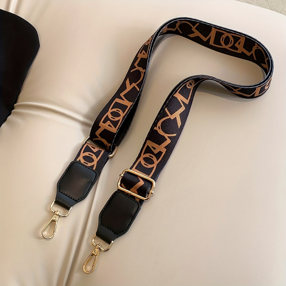 Geometric Pattern Wide Strap Adjustable Bag Strap
