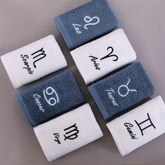 Soft Cotton Face Towel with Constellation Embroidery Pattern