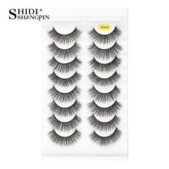 8 Pairs Fluffy Wispy 3D Faux Mink False Eyelashes Extension