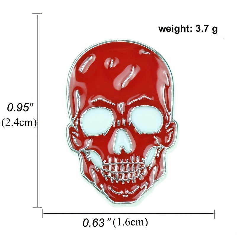 Men's Halloween Skull Brooch - Retro Zinc Alloy Demon Collar Pin