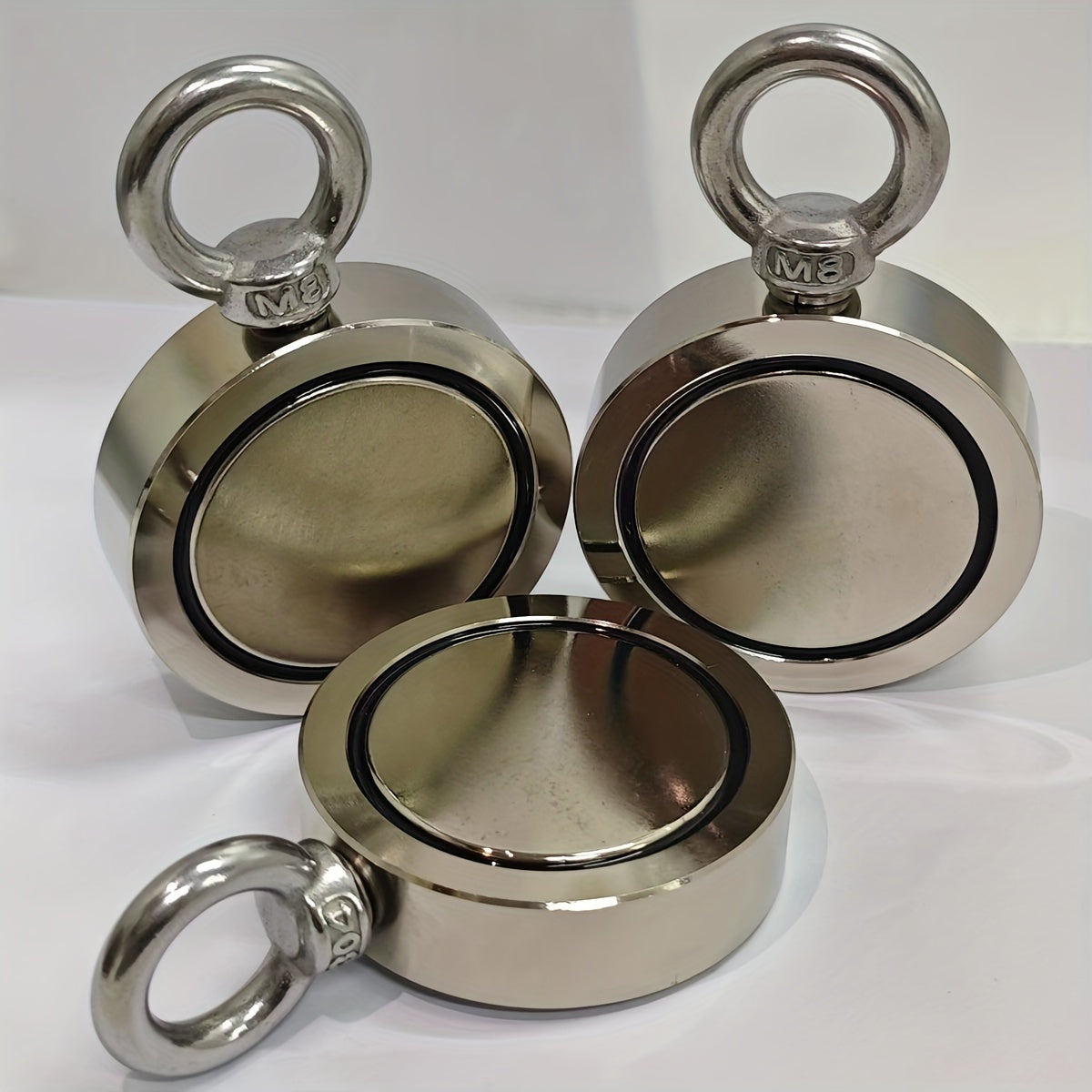 Heavy Duty Double Sided Salvage Magnet with Hanging Ring Bolt