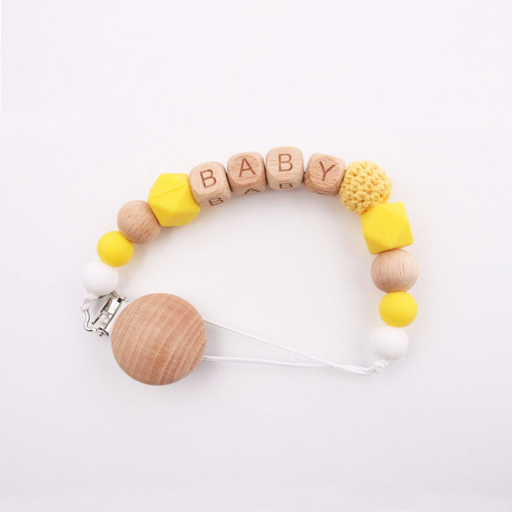 Beech Wood Clip Silicon Pacifier Chain for Mother and Baby