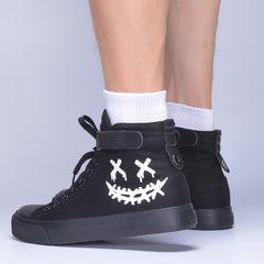 Boys Luminous High Top Sneakers Non slip Skateboard Shoes
