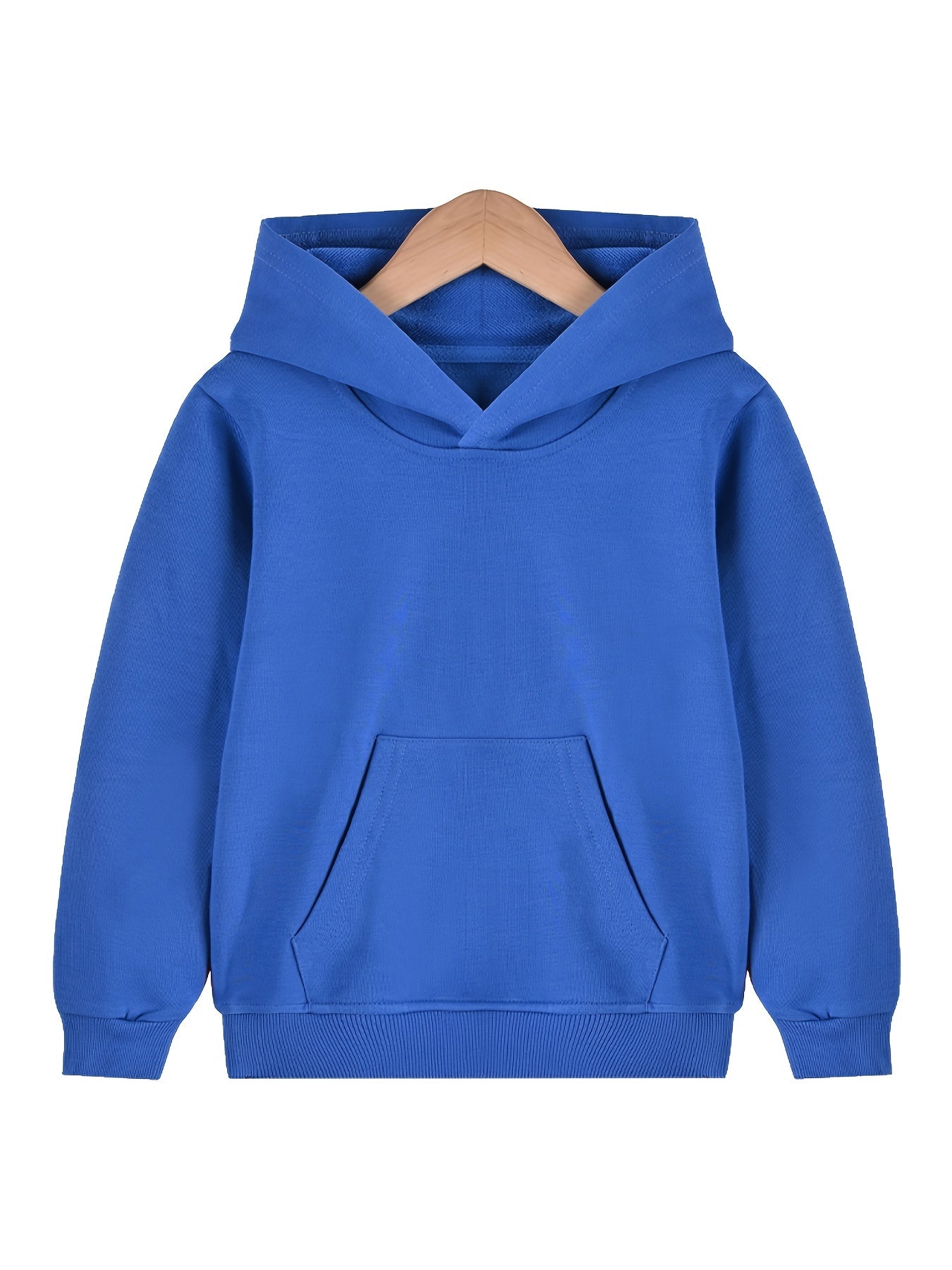 Boys Casual Solid Pullover Hoodie Long Sleeve Sweatshirt