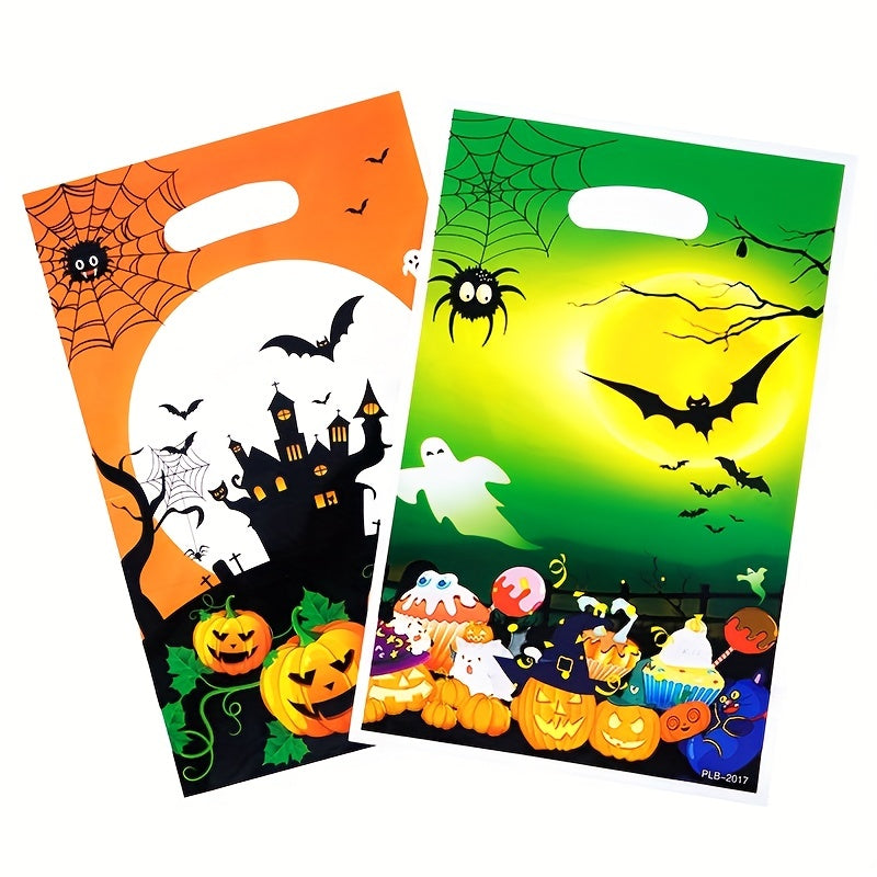 10pcs Halloween Party Gift Bags Goodie Candy Pumpkin Bat Spider Bags