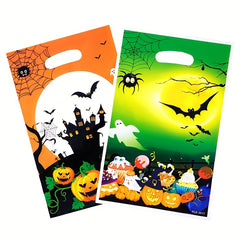 10pcs Halloween Party Gift Bags Goodie Candy Pumpkin Bat Spider Bags
