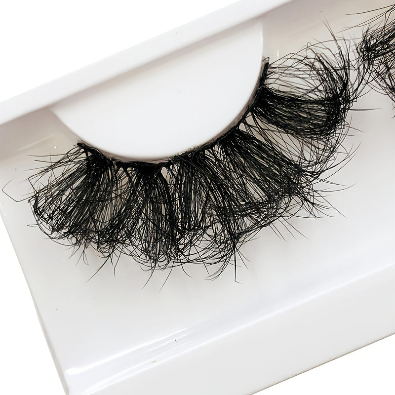 25mm Dramatic Faux Mink Lashes - Volume Long Fluffy Natural