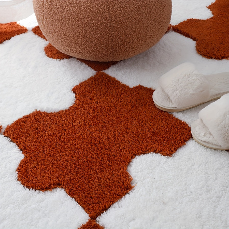 Plush Shag Puzzle Floor Mat Seat Carpet Interlocking