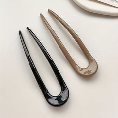 2pcs U shaped Hair Pin Solid Hair Bun Holder Hair Clip Hair Accessories