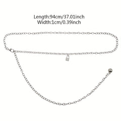 Metal Waist Chain Lock Pendant Silvery Belly Chain Hip Hop Decorative Chain Belt