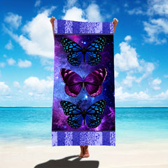 Butterfly Pattern Beach Towel Quick Drying Soft Absorbent