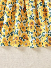 Girls Sunflower Graphic Cami Dress for Summer Beach Party