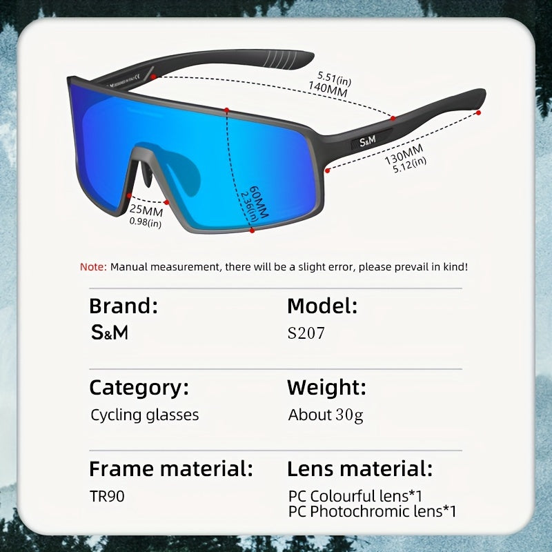 TR90 Frame Sports Glasses Photochromic Cycling Glasses