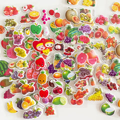 8 Sheets Cartoon Fruit Self Adhesive Stickers for Stationery Scrapbooking