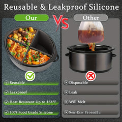 Plastic Pot Liner Slow Cooker Liner for Crock Pot 6QT Oval Silicone Divider