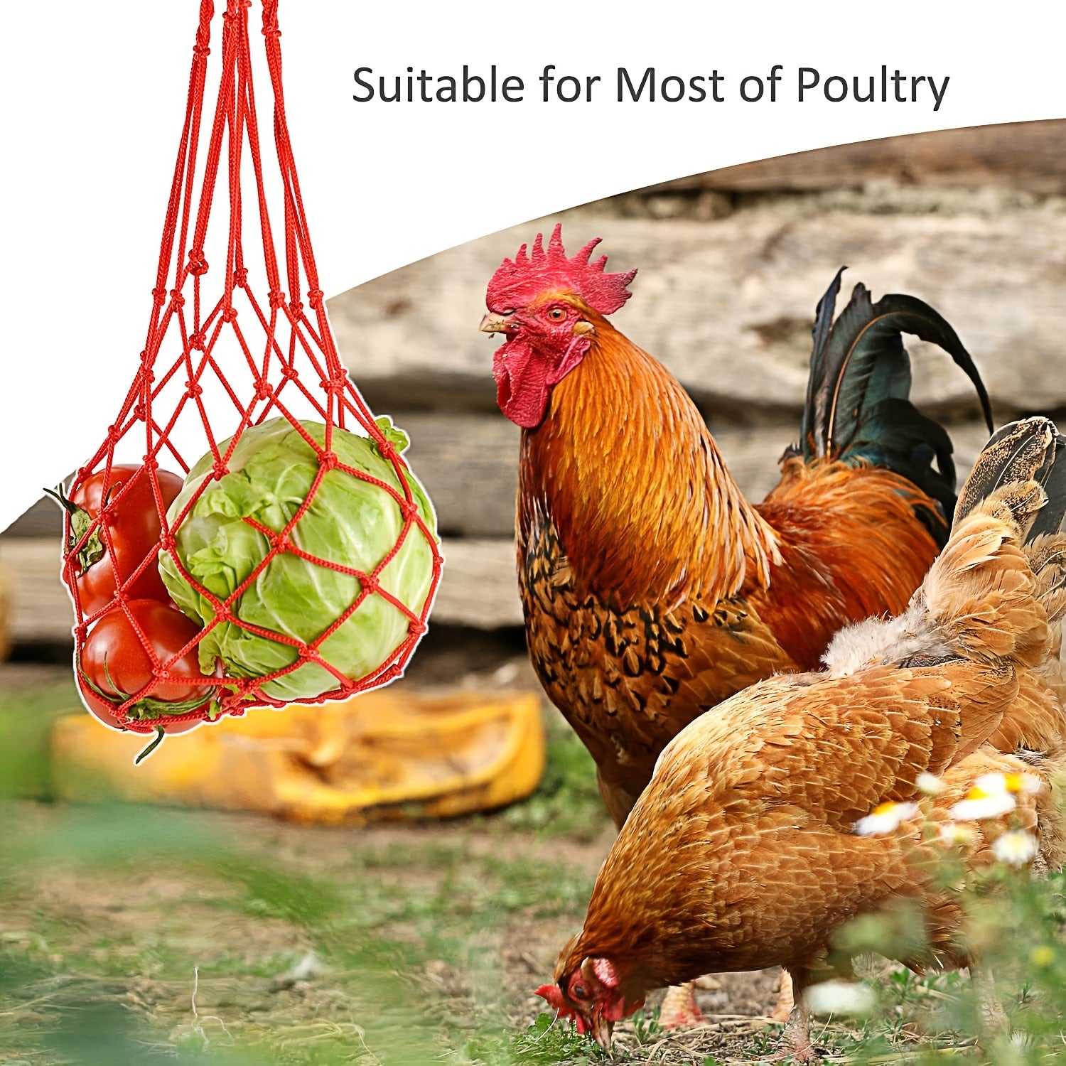 Hanging Chicken Feed Fruit Vegetable Mesh Bag
