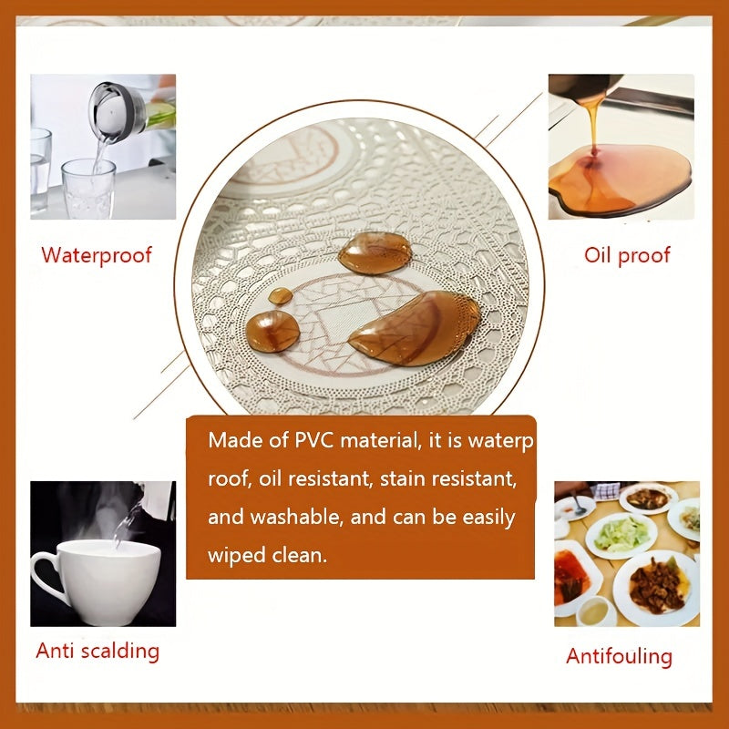 Waterproof Printed PVC Table Cloth Nordic Coffee Table Mat Thanksgiving Hallow