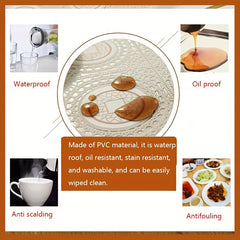 Waterproof Printed PVC Table Cloth Nordic Coffee Table Mat Thanksgiving Hallow