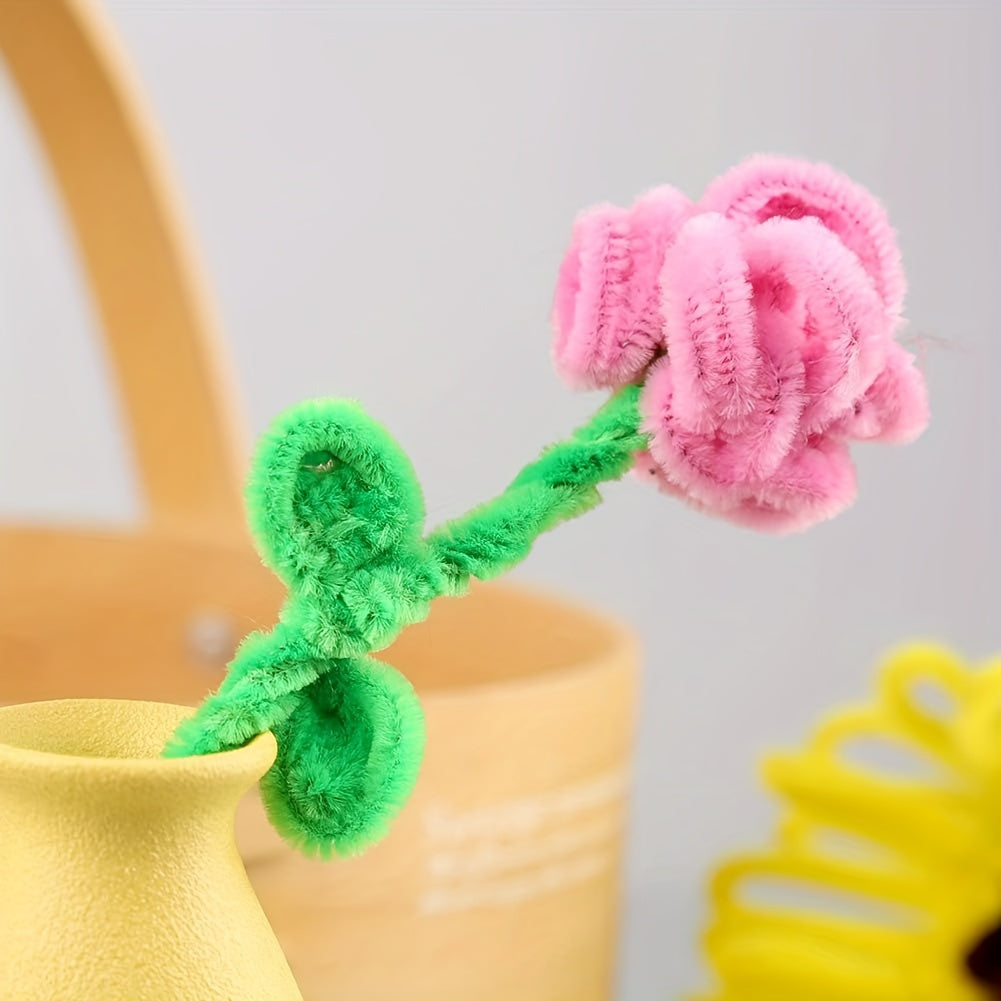 50pcs Pipe Chenille Rod Set For Arts Crafts Decorations Random Mixing
