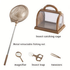 Outdoor Insect Observation Cage Set with Net & Magnifying Glass