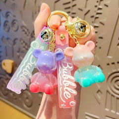 Cartoon Gradient Bear Keychain Bag Pendant Couples Gift