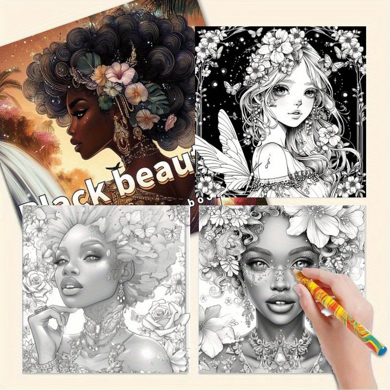 Deluxe Coloring Book Featuring Beauties for Relaxation