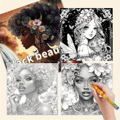 Deluxe Coloring Book Featuring Beauties for Relaxation