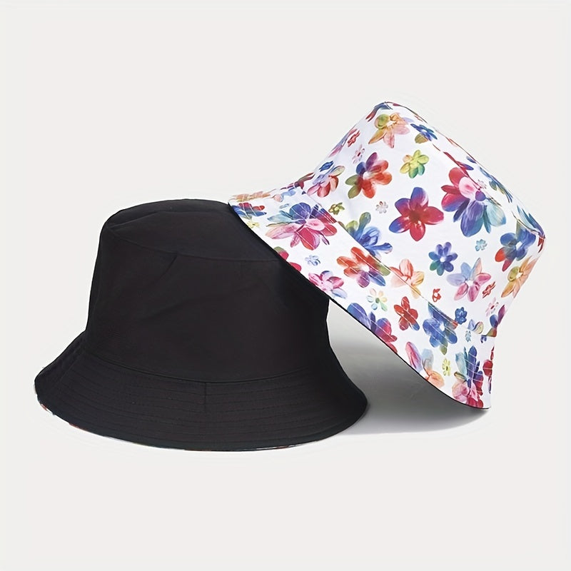 Floral Pattern Bucket Hat Sun Cap Unisex