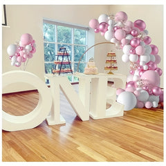 104pcs Party Pink Balloons Metallic Pink Confetti Balloons