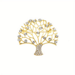 High Zircon Tree Of Life Brooch Men Women Blessing Lucky Jewelry Gift