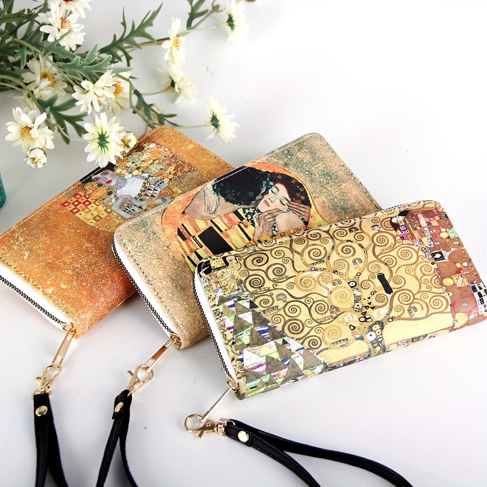 Klimt Symbolist Abstract Pattern Zipper Vintage Clutch Coin Purse