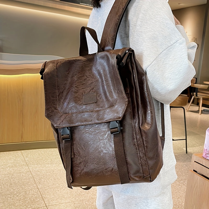 Vintage Stylish Backpack Soft Retro Versatile Travel Knapsack